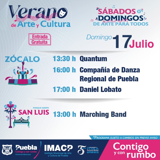 Verano de arte y cultura 2022 en Puebla: actividades del 16 y 17 de julio