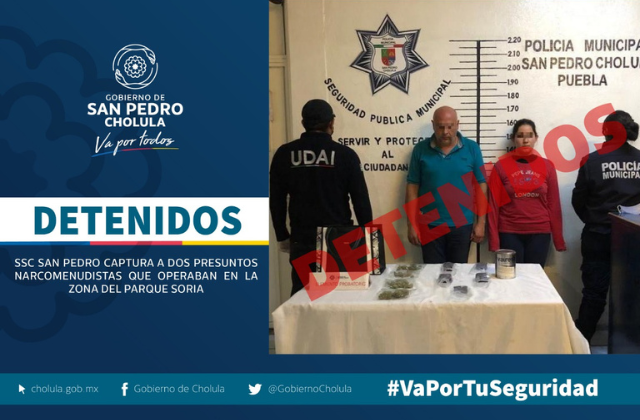 SSC San Pedro captura a dos presuntos narcomenudistas que operaban en la zona de Parque Soria