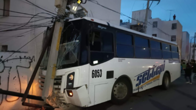 Reparan servicios en Loma Bella tras derribo de postes por choque de autobús
