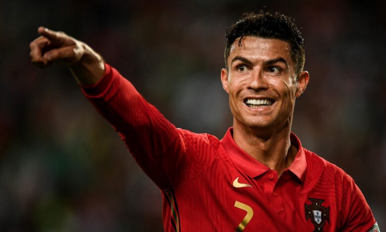 Portugal's forward Cristiano Ronaldo gestures during the UEFA Nations League, league A group2 football match between Portugal and Switzerland at the Jose Alvalade stadium in Lisbon on June 5, 2022.