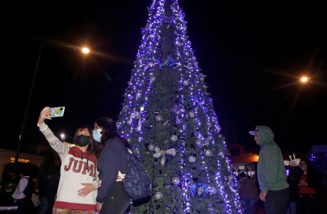 Llega Navidad a las Cholulas: San Pedro y San Andrés encienden pinos