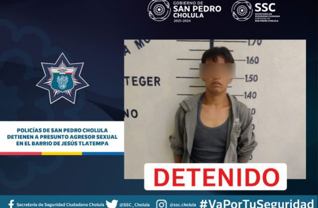 Detienen a plomero acusado de abuso sexual en San Pedro Cholula