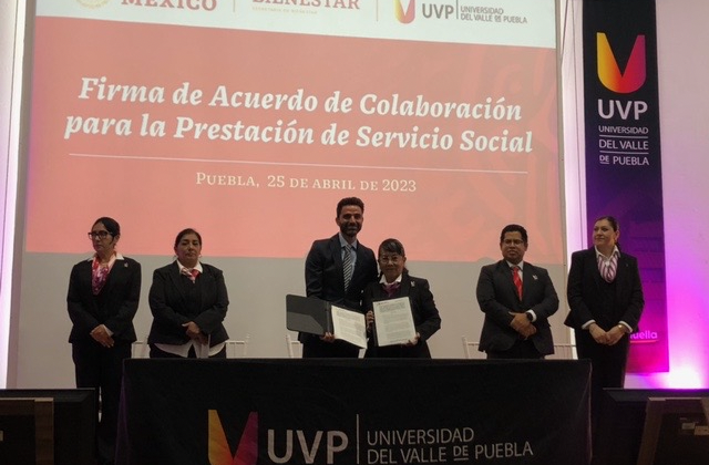 Bienestar y UVP firman convenio para que jóvenes realicen servicio social