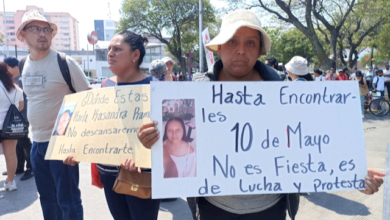 Se manifiestan madres buscadoras y la Voz de los Desaparecidos en este 10 de Mayo