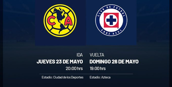 Listos, los horarios para la final entre América y Cruz Azul