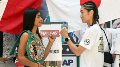 Gaby "La Bonita" Sánchez y Tomoko Okuda cumplen con el pesaje