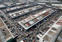 Operativo de la Secretaría General de Gobierno en la Central de Abasto de Puebla para inhibir comercio informal.