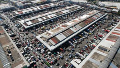 Operativo de la Secretaría General de Gobierno en la Central de Abasto de Puebla para inhibir comercio informal.