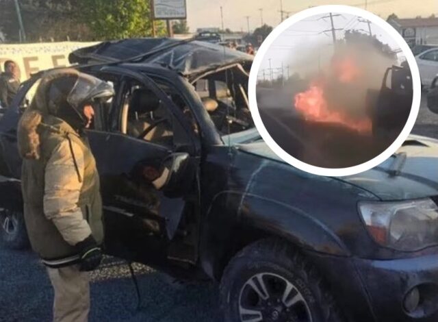 Dos hombres murieron tras la explosión de una camioneta en la carretera México–Pachuca, en Tecámac. Autoridades investigan si un artefacto detonó dentro del vehículo.