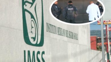 Entrada de la Clínica 21 del IMSS en Anzures, asegurada por policías tras el asalto a la bodega de fármacos.