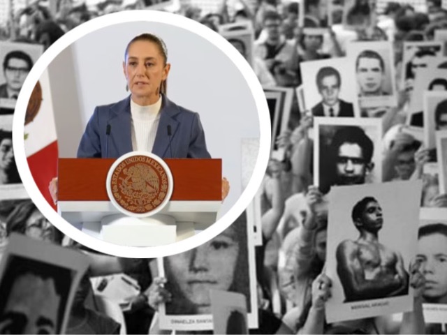 Claudia Sheinbaum presenta el informe nacional sobre personas desaparecidas durante su conferencia matutina.