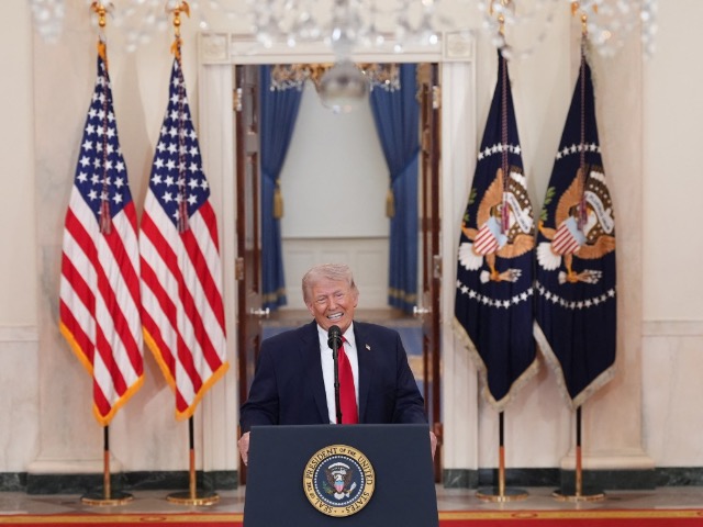 Donald Trump durante su mensaje a la nación sobre el conflicto con Irán.