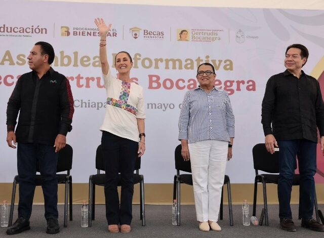 La presidenta de México, Claudia Sheinbaum Pardo, anunció que 56,911 estudiantes de Educación Superior en Chiapas accederán a la Beca Gertrudis Bocanegra