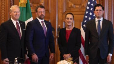 La presidenta de México, Claudia Sheinbaum Pardo, informó que sostuvo una reunión en Palacio Nacional con el secretario del Departamento de Seguridad Interior de Estados Unidos, Markwayne Mullin
