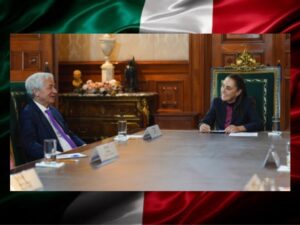 La presidenta de México, Claudia Sheinbaum Pardo, sostuvo un encuentro clave en Palacio Nacional con Jamie Dimon, director ejecutivo de J.P. Morgan, considerada la institución bancaria con mayor valor de mercado a nivel global, con el objetivo de dialogar sobre la estabilidad y el rumbo financiero del país.