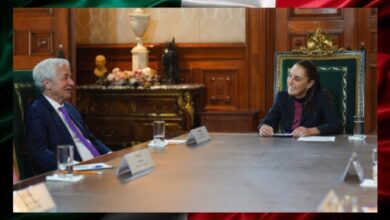 La presidenta de México, Claudia Sheinbaum Pardo, sostuvo un encuentro clave en Palacio Nacional con Jamie Dimon, director ejecutivo de J.P. Morgan, considerada la institución bancaria con mayor valor de mercado a nivel global, con el objetivo de dialogar sobre la estabilidad y el rumbo financiero del país.