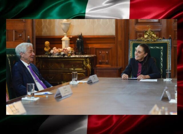 La presidenta de México, Claudia Sheinbaum Pardo, sostuvo un encuentro clave en Palacio Nacional con Jamie Dimon, director ejecutivo de J.P. Morgan, considerada la institución bancaria con mayor valor de mercado a nivel global, con el objetivo de dialogar sobre la estabilidad y el rumbo financiero del país.