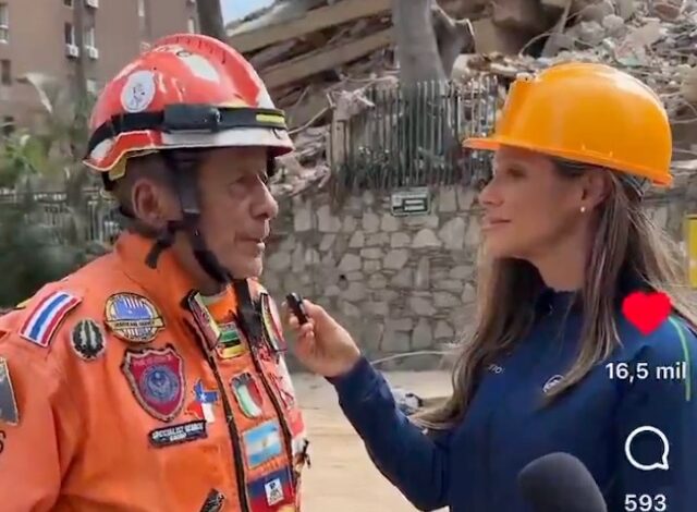 El reconocido rescatista mexicano Héctor Méndez, apodado el “Topo Mayor” y líder de la brigada internacional Topos Aztecas, protagonizó un tenso momento que se volvió viral en redes sociales tras rechazar enérgicamente el intento de una reportera de la televisión local venezolana