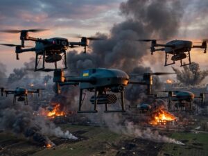 En una de las ofensivas aéreas más agresivas en lo que va del conflicto, Ucrania lanzó cientos de drones contra territorio ruso durante las primeras horas de este sábado.