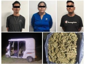 Como resultado de un operativo contra el narcomenudeo, la Secretaría de Seguridad Pública (SSP), en coordinación con la Policía Municipal de Chietla, detuvo a tres personas en posesión de más de ocho kilogramos de presunta marihuana