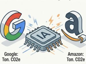 La carrera por liderar la Inteligencia Artificial (IA) ha chocado de frente con los compromisos climáticos globales. Los últimos informes de sostenibilidad de Google y Amazon revelan un incremento masivo en sus emisiones de gases de efecto invernadero