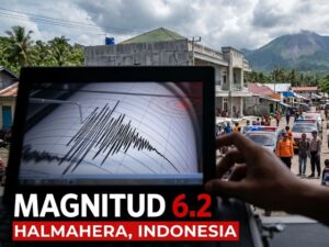 Un fuerte terremoto de magnitud 6.2 sacudió este viernes la isla de Halmahera, en el noreste de Indonesia, sin que las autoridades hayan reportado víctimas, daños materiales ni peligro de tsunami.