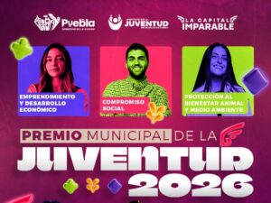 El Gobierno de la Ciudad de Puebla, encabezado por el alcalde Pepe Chedraui Budib, abrió oficialmente la convocatoria para el Premio Municipal de la Juventud 2026. Este galardón, coordinado a través del Instituto de la Juventud del Municipio (IJMP)