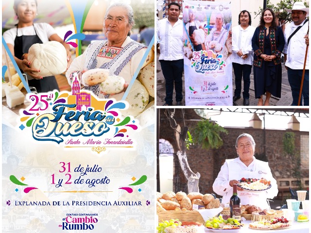 Con la expectativa de recibir a más de 12 mil visitantes y generar una derrama económica superior a los tres millones de pesos, se anunció de manera oficial la 25ª Feria del Queso en Santa María Tonantzintla