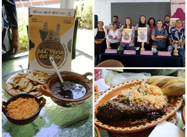 Habitantes de la capital poblana se dan cita en la junta auxiliar de San Pedro Zacachimalpa para disfrutar de la segunda edición de la Feria del Mole, un evento gastronómico que se desarrollará del 3 al 5 de julio.