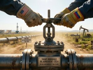 l histórico acuerdo petrolero firmado el 28 de agosto entre Estados Unidos y Venezuela le otorga a Washington el control sobre 65,000 millones de barriles de reservas comprobadas.