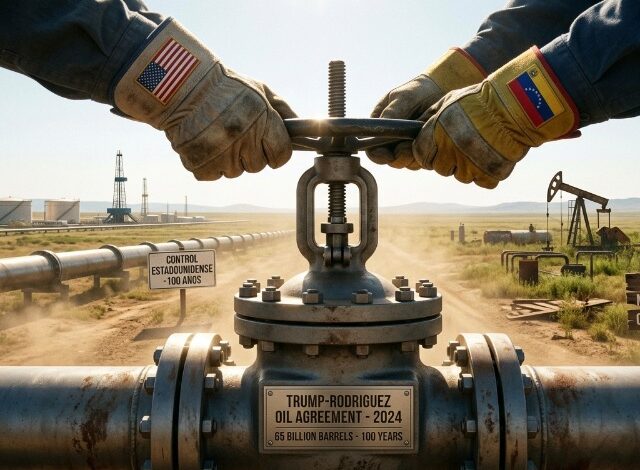 l histórico acuerdo petrolero firmado el 28 de agosto entre Estados Unidos y Venezuela le otorga a Washington el control sobre 65,000 millones de barriles de reservas comprobadas.