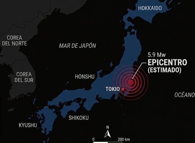 Un movimiento telúrico con magnitud preliminar de 5.9 sacudió el este de Japón y la zona metropolitana de Tokio durante las primeras horas de este domingo. La Agencia Meteorológica del país descartó el riesgo de tsunami de manera inmediata.