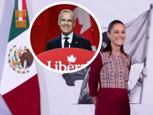 La presidenta de México, Claudia Sheinbaum, y el primer ministro canadiense, Mark Carney, sostuvieron una llamada telefónica para acordar la pronta renovación del T-MEC.