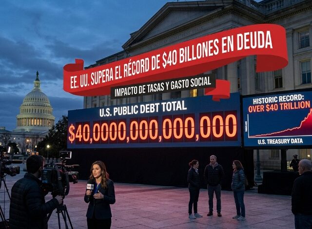 La deuda pública de Estados Unidos superó por primera vez los $40 billones este miércoles. El repunte en los rendimientos de los bonos soberanos, sumado al gasto en salud y el pago de intereses, llevó el saldo total del Tesoro a los $40,047 billones