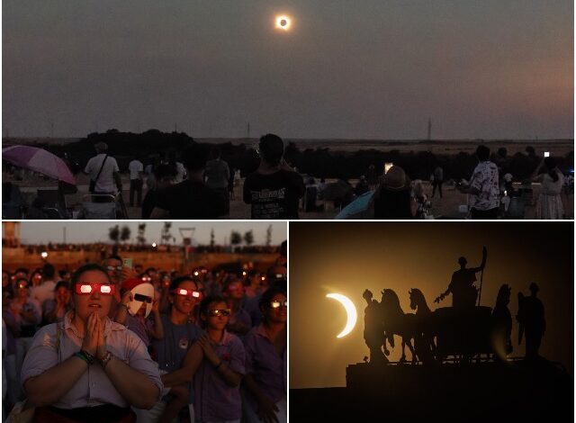 En pleno atardecer, la Luna tapó por completo al Sol y sumió en una penumbra histórica a millones de personas