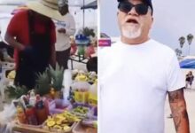 Un turista denunció en redes sociales el cobro excesivo de 500 pesos por una porción de mango picado con tunas en Playa Hermosa, Ensenada.