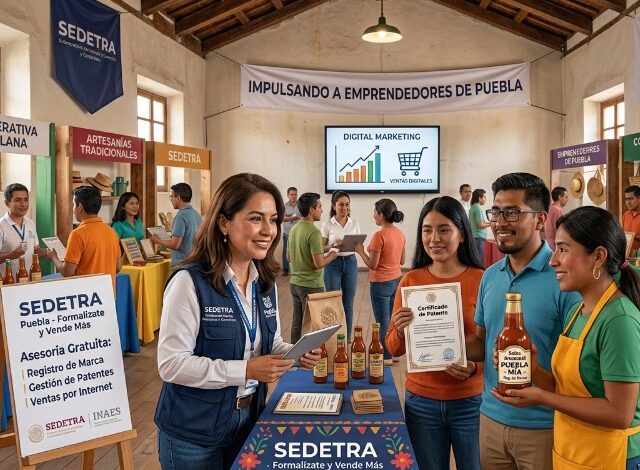 La Secretaría de Desarrollo Económico y Trabajo (SEDETRA), en coordinación con el Instituto Nacional de Economía Social (INAES), ofrece asesoría y capacitación gratuita a pequeños productores de Puebla para facilitar el registro de marcas