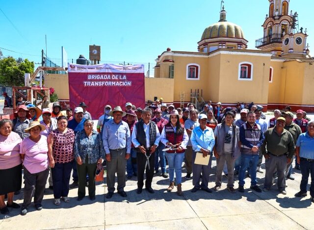 La presidenta municipal Tonantzin Fernández encabezó los trabajos de la Brigada de la Transformación en San Agustín Calvario