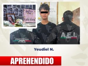 La Fiscalía General del Estado cumplió una orden de aprehensión en contra de Yeudiel N., probable responsable del feminicidio de Karla Valeria, ocurrido el pasado 26 de julio en un domicilio de San Aparicio, Puebla.