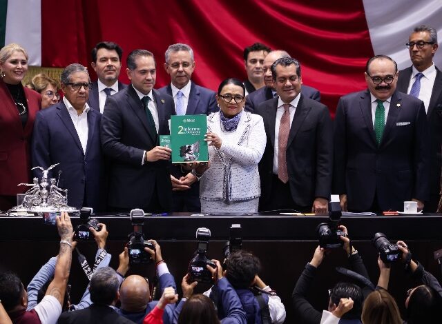 La secretaria de Gobernación, Rosa Icela Rodríguez, acudió este 1 de septiembre de 2026 a la Cámara de Diputados para entregar el Segundo Informe de Gobierno de la presidenta Claudia Sheinbaum.
