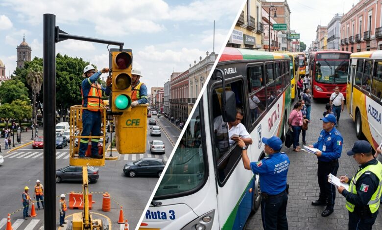 Anuncian modernización de semáforos en Bulevar 5 de Mayo y operativos al transporte público