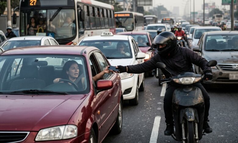 Conoce el nuevo modus operandi de robo en embotellamientos, los motoladrones