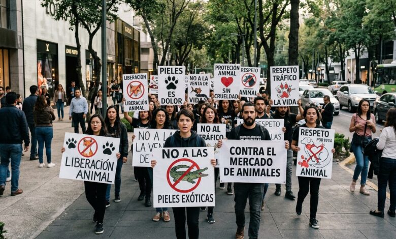 Marcha en Polanco contra la venta de animales exóticos