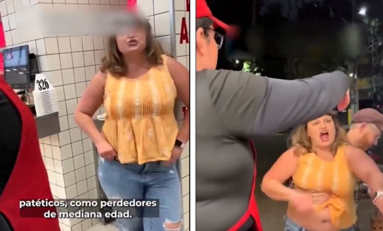 Mujer estadounidense agrede a mexicanos con comentarios racistas y xenófobos en la Taquería Orinoco de la Condesa. CDMX