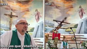 Tragedia en el altar Sacerdote muere aplastado por una cruz monumental en Guayaquil.