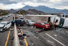 Trágico accidente en la autopista México-Puebla Tráiler sin frenos embiste a 10 vehículos y deja dos muertos