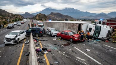 Trágico accidente en la autopista México-Puebla Tráiler sin frenos embiste a 10 vehículos y deja dos muertos