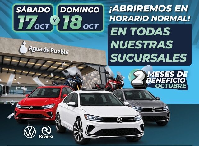 Agua de Puebla abrirá sus 11 sucursales de atención este sábado 17 y domingo 18 de octubre. La medida busca facilitar el trámite a las personas que desean aprovechar la promoción del Pago Anual Anticipado 2027.
