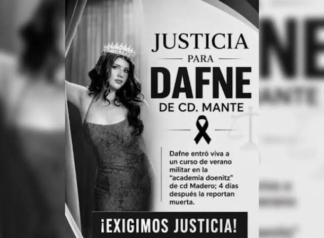 Un juez dictó fallo condenatorio contra Gabriel N. por el delito de abuso sexual agravado en contra de su hija, Dafne Zapata, la menor que falleció en un campamento de verano de la Academia Militarizada Doenitz en Tamaulipas.
